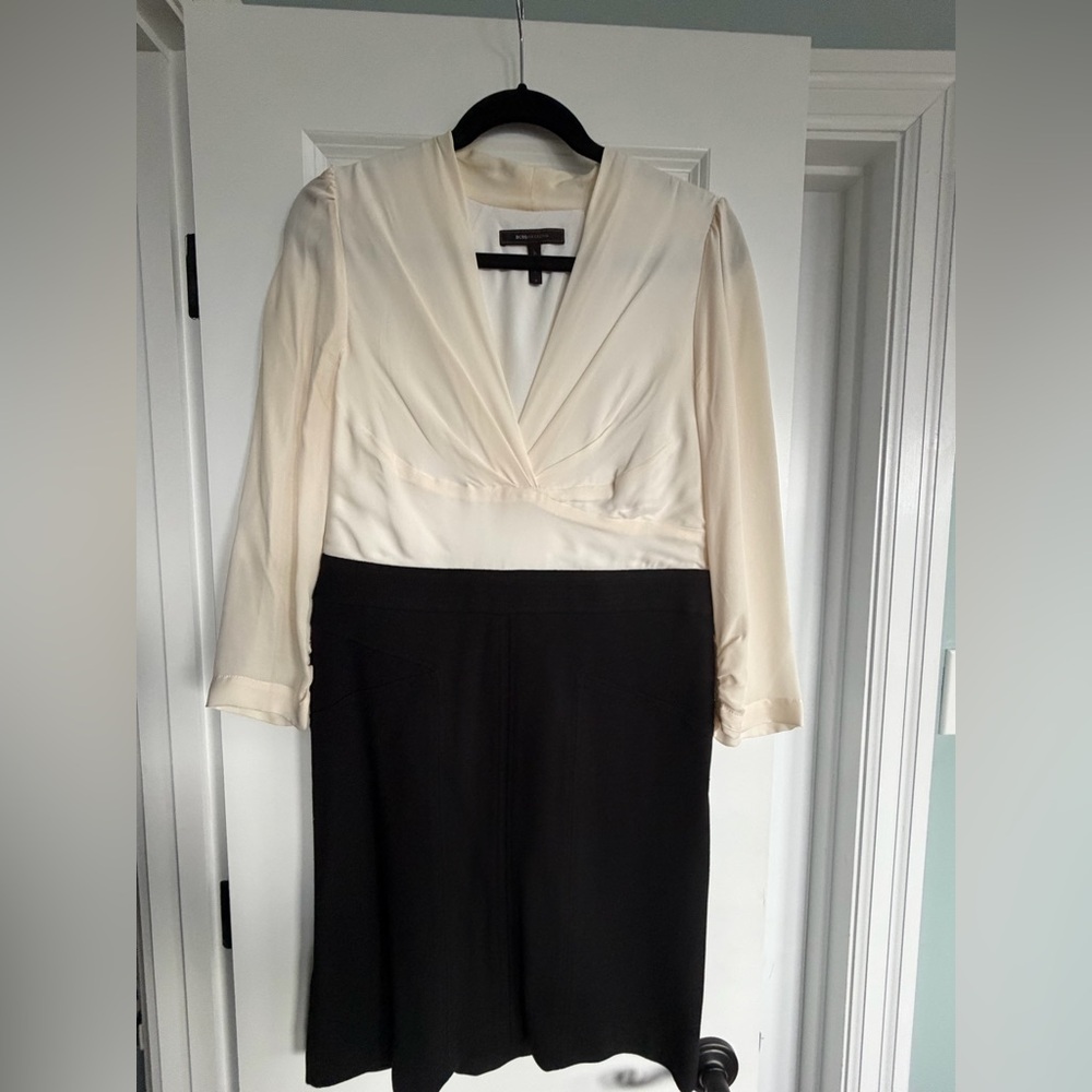 Max Azria Elegant Cream and Black Dress